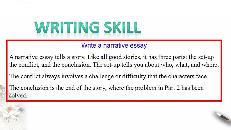 高中英语人教版 (2019) 选择性必修第二册 Unit 5 First aid Period 5 Reading for writing（课件）05