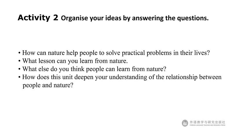 Unit5 Learning from nature  Presenting ideas & Reflection 课件-【新教材】外研版（2019）高中英语选择性必修第三册第4页