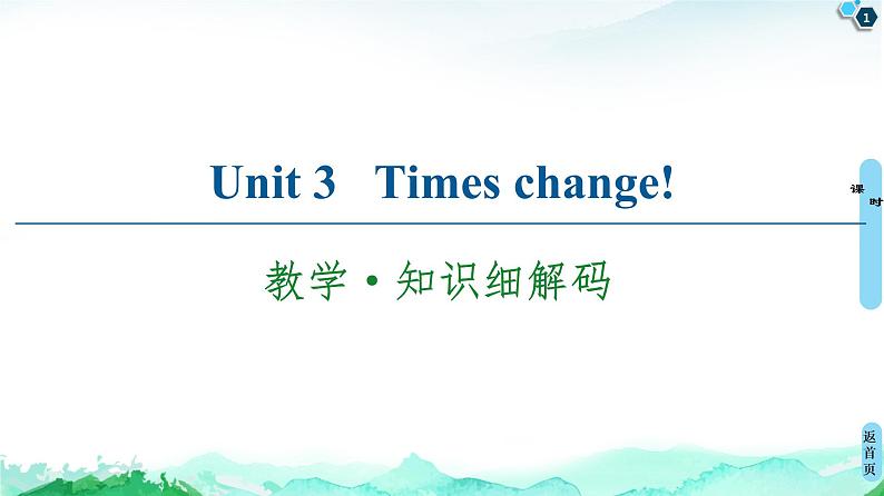 高中英语 外研版 (2019) 选择性必修 第二册  20-21 Unit 3 教学·知识细解码课件PPT第1页