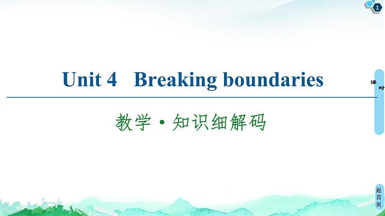 高中英语外研版 (2019) 选择性必修第二册  20-21 Unit 4 教学·知识细解码课件PPT01
