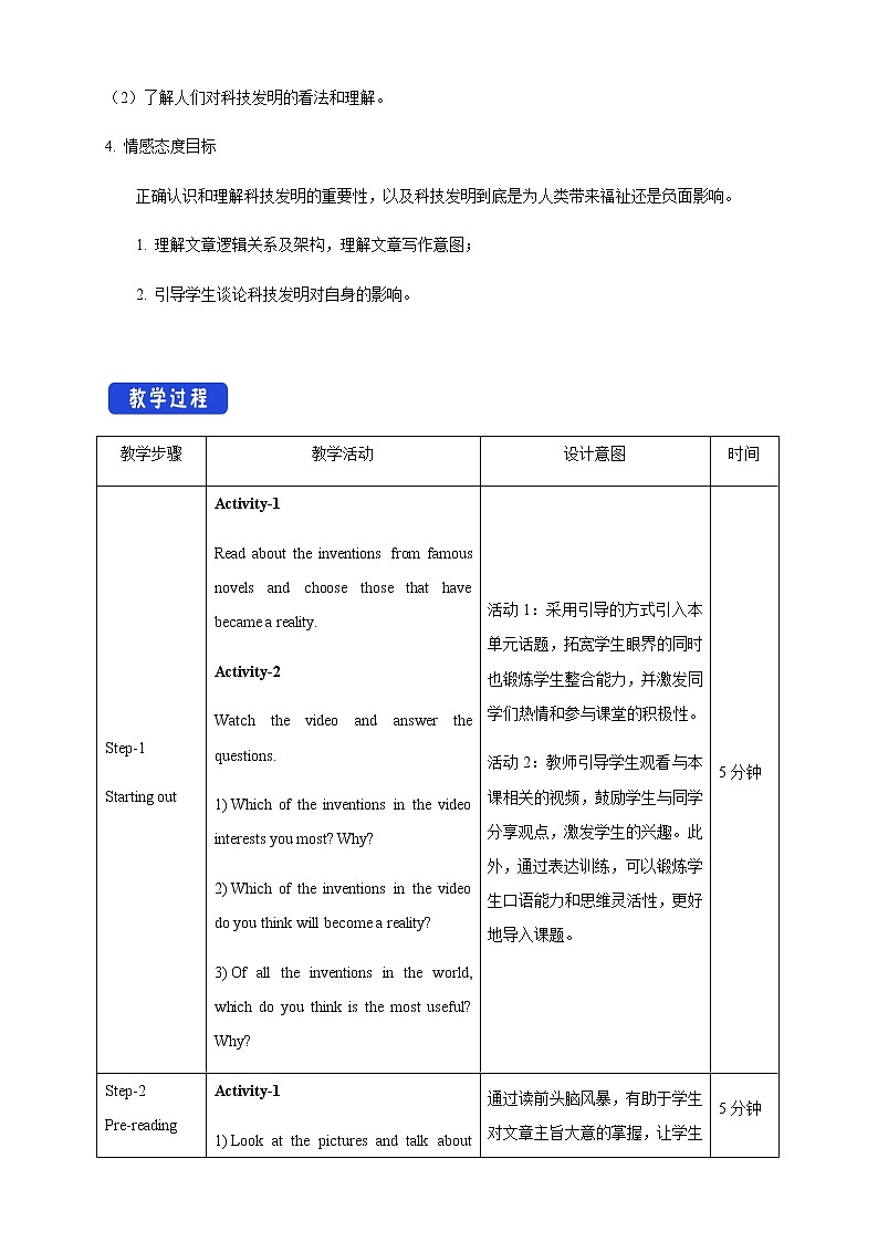 3.1 Starting out & Understanding ideas 教学设计（2）第2页