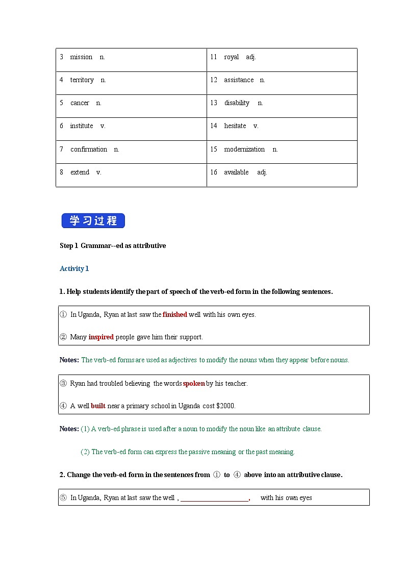 2.2 Using languages 导学案（1）第2页