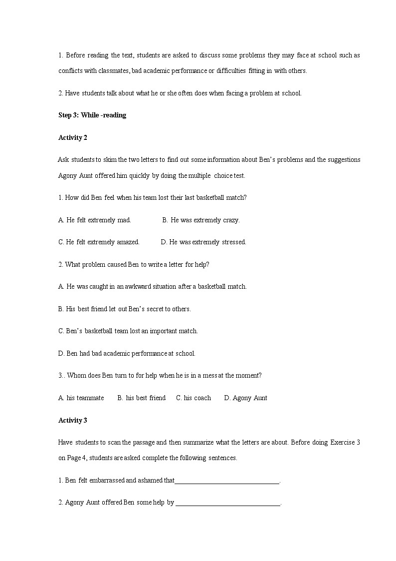 1.1 Starting out & Understanding ideas 导学案（1）03