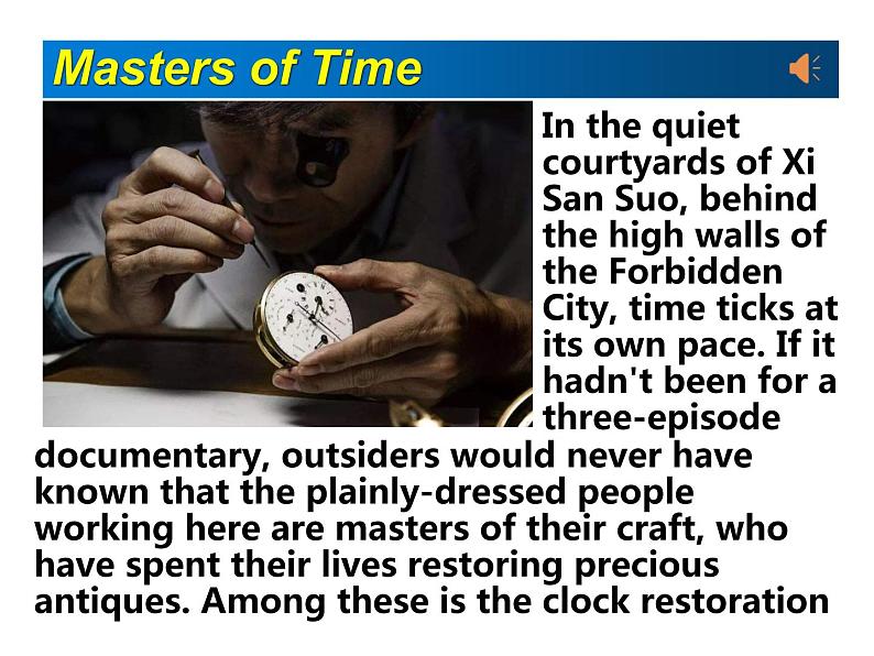 Unit 2 Masters of Time P20课件PPT01