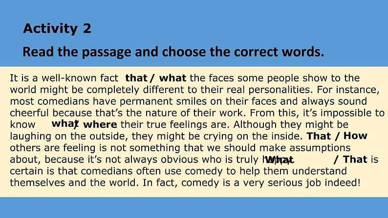 Unit1 Face values  Using language 课件-【新教材】外研版（2019）高中英语选择性必修第三册第6页