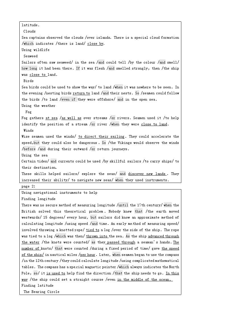高中英语 unit 2 sailing the oceans单元学案 新人教版选修9 练习题03