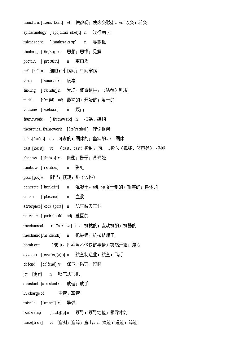 2019版人教版新课标高中英语选择性必修2第二册单词表带音标02