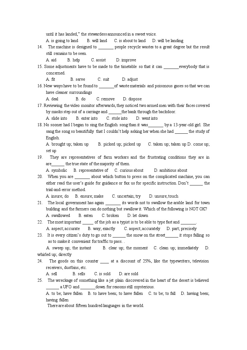 英语：unit3 life in the future单元同步测试02