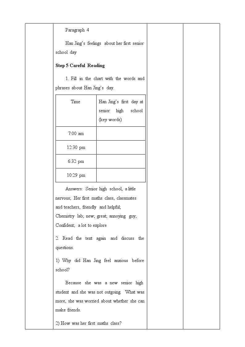 安徽省高中英语新教材必修一Welcome Unit-Reading and Thinking教案03