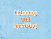 人教版（2019）英语高中必修一Unit 5 Listening and Speaking 课件