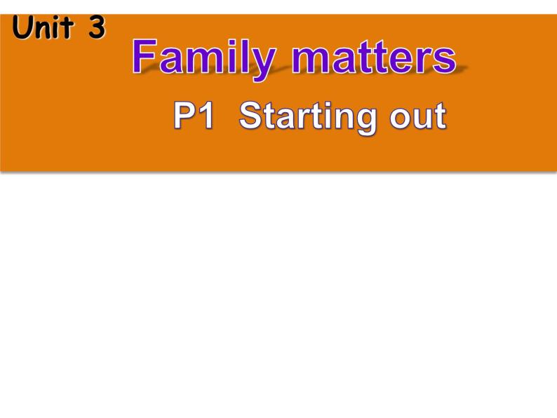 外研版（2019） 必修第一册Unit 3 Family matters Starting out (共11张PPT)01