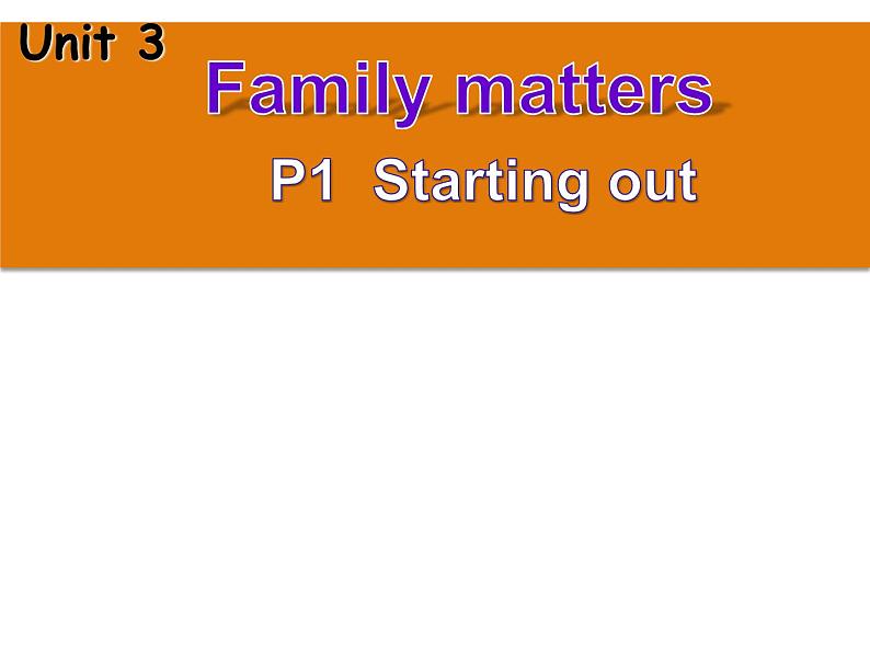 外研版（2019） 必修第一册Unit 3 Family matters Starting out (共11张PPT)01