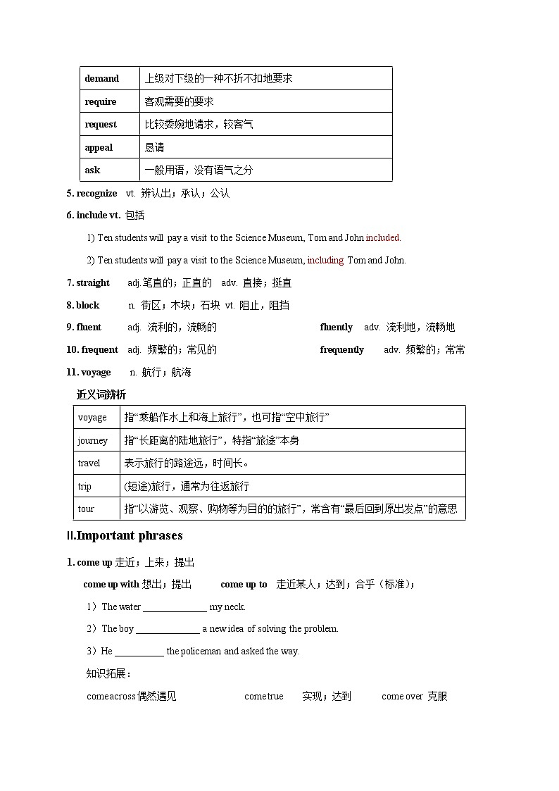 Unit2 language points 学案（无答案）-高中英语必修一02