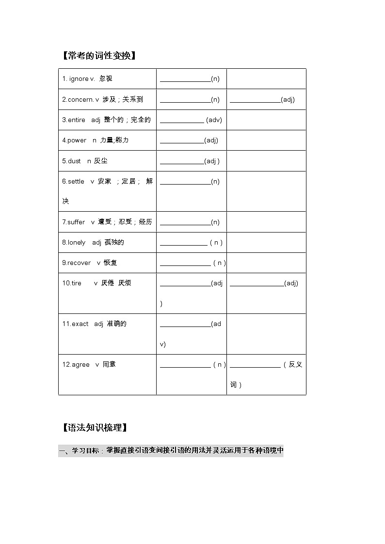 新课标人教版英语必修一unit 1 综合学案（单词、词组、语法、配套习题）第2页