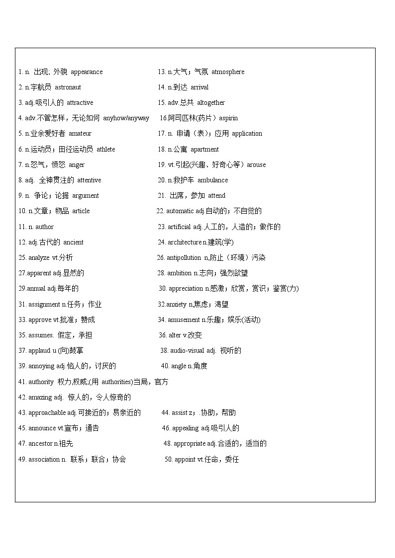 2021年上海市高二第一学期英语培优讲义第4讲 考纲词汇&名词性从句&阅读【学案】第2页