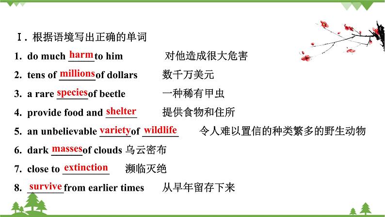 牛津译林版（2019）高中英语 必修 第三册  Unit 1 Nature in the balance 课件（6份）02