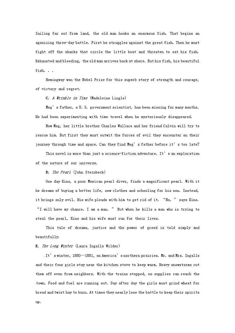 高中英语 素能提升演练(二十八) Unit3 新人教版选修6第3页