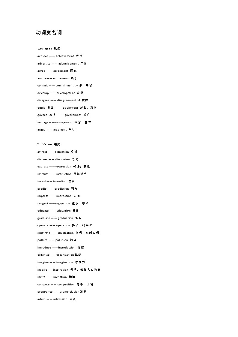 高考人教版英语英语词性转换归纳汇总，好学易懂，值得收藏！01