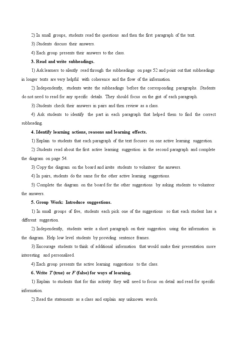 新北师大高中英语必修三Unit 9 Learning Lesson 1 Active Learning教案02
