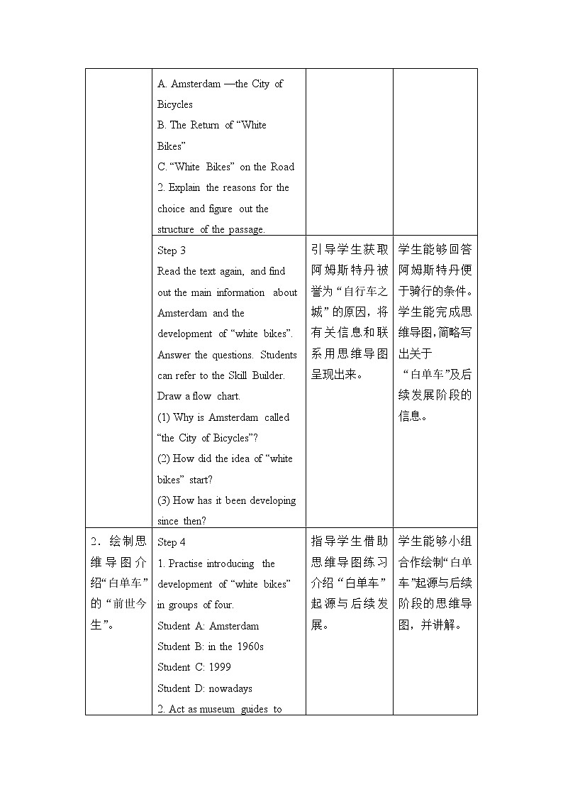 新北师大高中英语必修三Unit 8 Green Living Lesson 3 White Bikes on the Road教案02