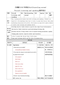 英语Unit 2 Travelling around教学设计