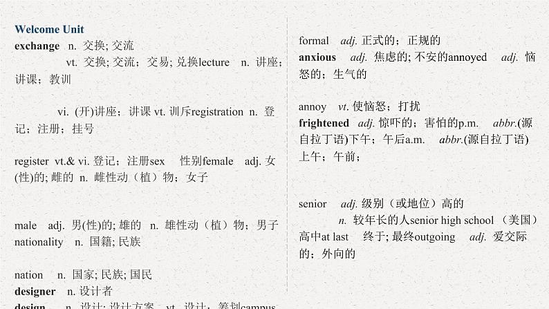 welcome unit vocabulary课件PPT第3页