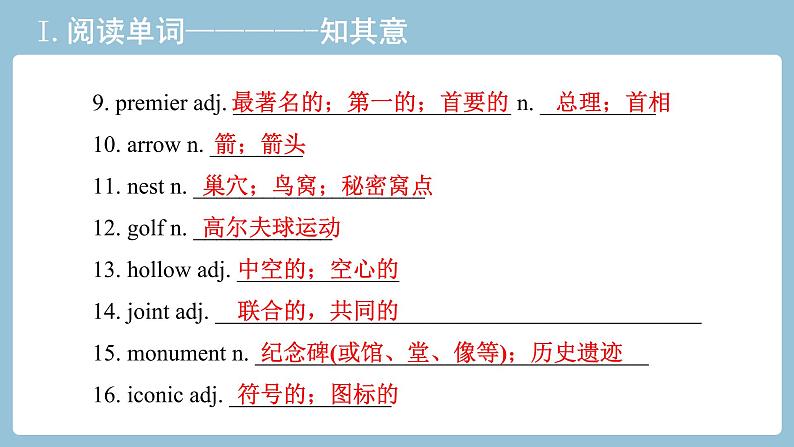 2021-2022学年高中英语新人教版选择性必修四：Unit2 Iconic attractions 教材知识串讲 课件03