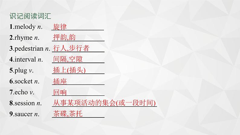 （新高考）2022届高中英语外研版一轮复习 选修6 必备预习案 Module 4 Music 精品课件第4页