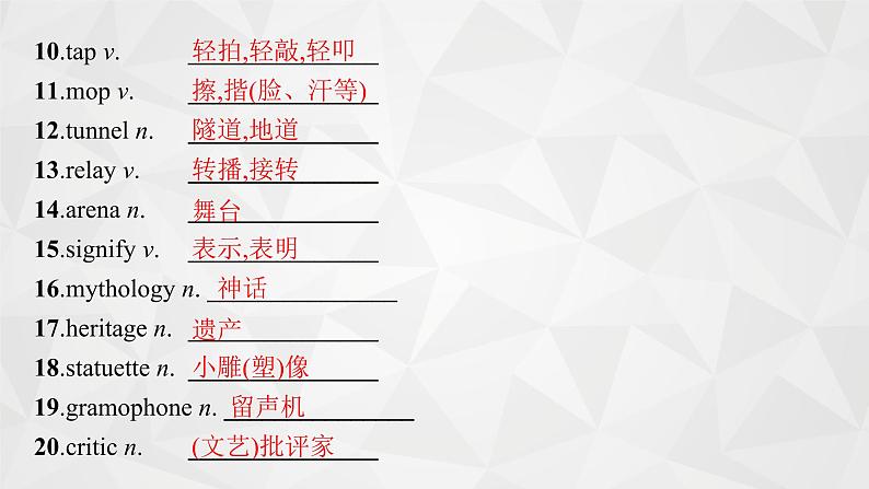 （新高考）2022届高中英语外研版一轮复习 选修6 必备预习案 Module 4 Music 精品课件第5页