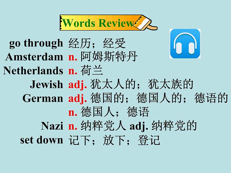 人教版高中英语必修1 unit 1 words and expressions课件（共18张PPT）02