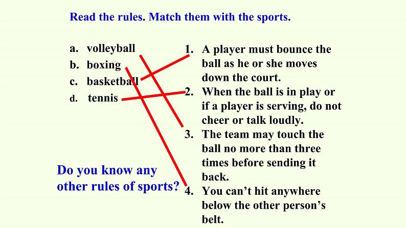 Unit 2 Sports and Fitness Lesson 2 Rules of the Game课件PPT03