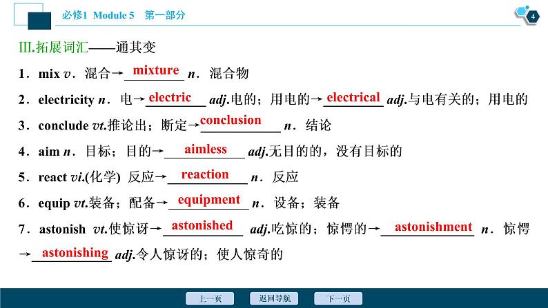 2022版高考英语（外研版）一轮复习课件：必修1 5 Module 5　A Lesson in a Lab05