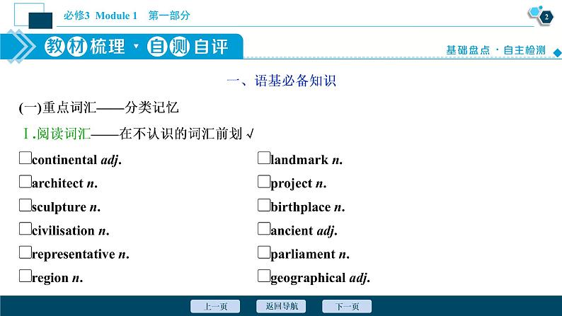 2022版高考英语（外研版）一轮复习课件：必修3 1 Module 1　Europe第3页