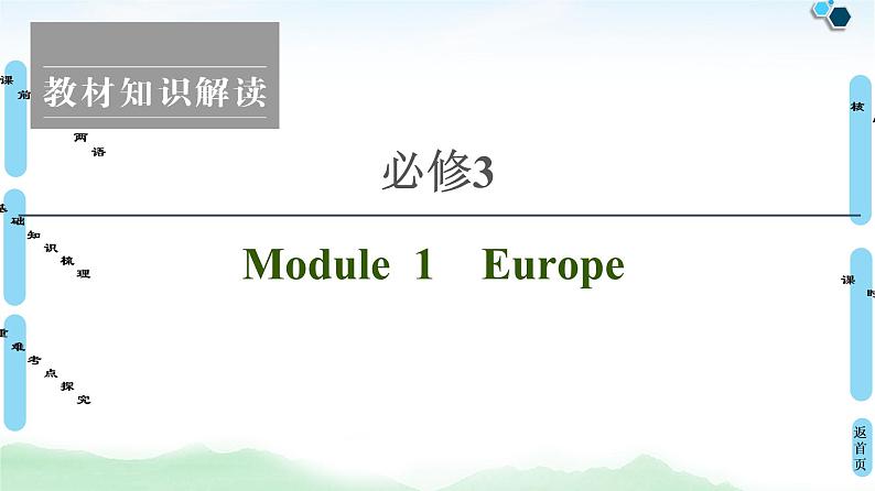 2022版高考英语（外研版）一轮复习课件：必修3 Module 1 Europe第1页