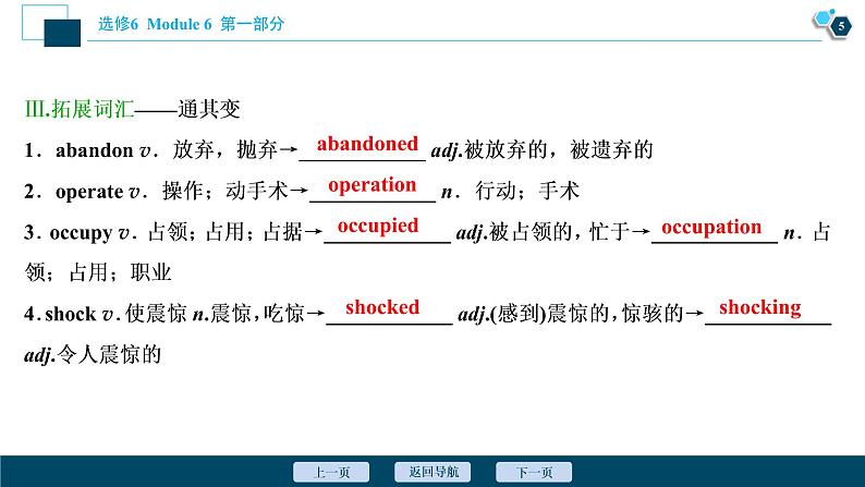 2022版高考英语（外研版）一轮复习课件：选修6 6 Module 6　War and Peace06