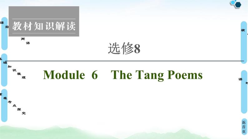 2022版高考英语（外研版）一轮复习课件：选修8 Module 6 The Tang Poems01
