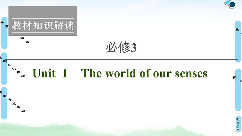 2022版高考英语（译林版）一轮复习课件： 必修3 Unit 1 The world of our senses01