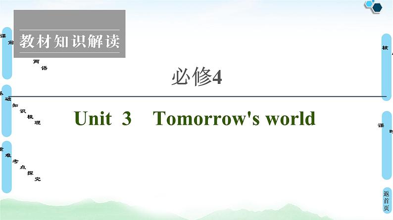 2022版高考英语（译林版）一轮复习课件： 必修4 Unit 3 Tomorrow''s world01