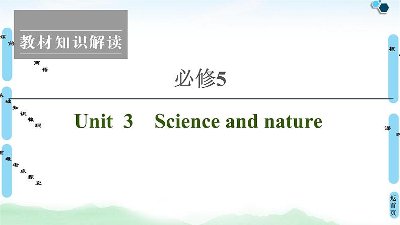 2022版高考英语（译林版）一轮复习课件： 必修5 Unit 3 Science and nature01