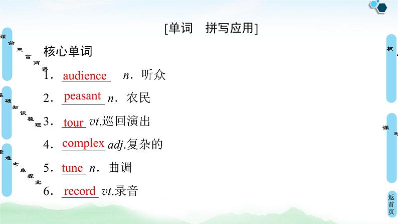 2022版高考英语（外研版）一轮复习课件：必修2 Module 3 Music第6页