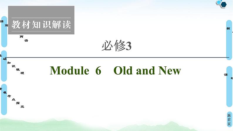 2022版高考英语（外研版）一轮复习课件：必修3 Module 6 Old and New01