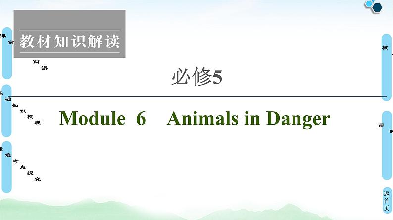 2022版高考英语（外研版）一轮复习课件：必修5 Module 6 Animals in Danger01