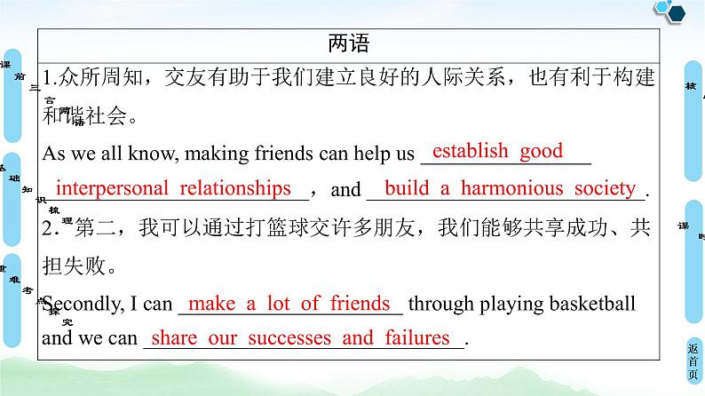 2022版高考英语（外研版）一轮复习课件：选修6 Module 3 Interpersonal Relationships — Friendship第4页