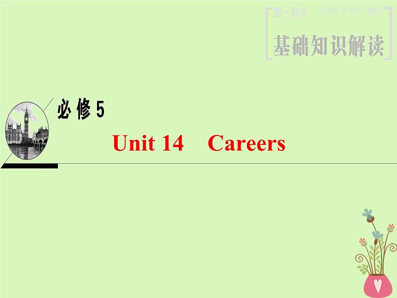 2022版高三英语一轮复习课件： 第1部分 基础知识解读 Unit 14 Careers课件 北师大版必修5第1页