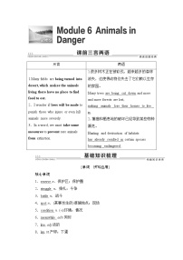 2022版高考英语（外研版）一轮复习学案：必修5 Module 6 Animals in Danger