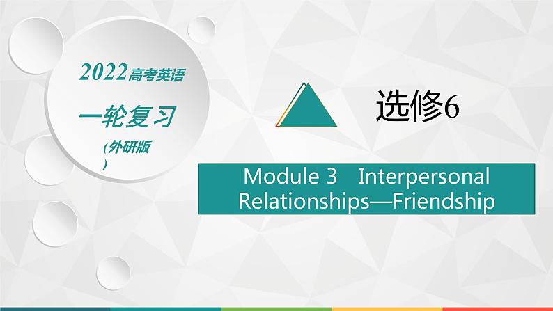 （新高考）2022届高中英语外研版一轮复习 选修6 必备预习案 Module 3 Interpersonal Relationships—Friendship 精品课件第1页