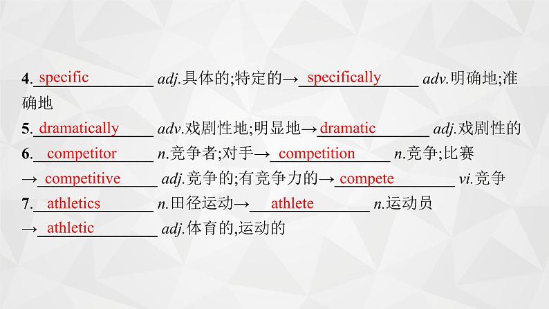 （新高考）2022届高中英语外研版一轮复习 必修5 必备预习案Module 5 The Great Sports Personality 精品课件07