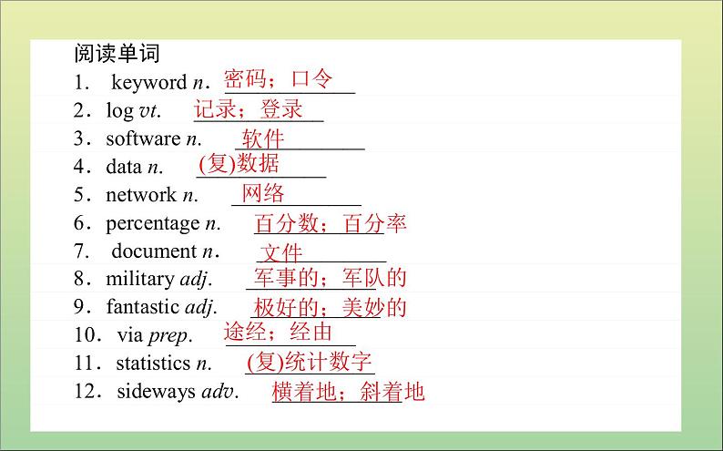 2022高考英语一轮复习Module6TheInternetandTelecommunications课件外研版必修108