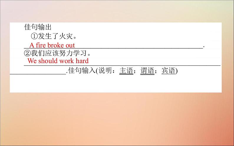 2022高考英语一轮复习阶梯一第二讲写好八类简单句奠定语言的基础美课件新人教版03