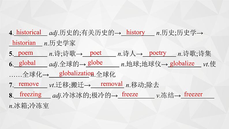 （新高考）2022届高中英语外研版一轮复习 必修3 必备预习案 Module 6 Old and New 精品课件06